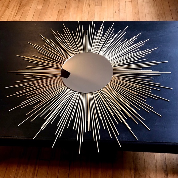 35" Gold Sunburst Mirror Decorative Wall Mirror - Picture 2 of 11